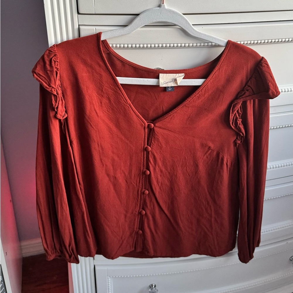 Burnt Orange Blouse Top
